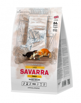 SAVARRA LARGE CAT отсутствуют соя, пшеница и кукуруза, способные вызвать аллергические реакции