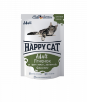 Влажный корм Happy Cat (Хеппи Кет) для кошек Ягненок и телятина с зеленой фасолью Желе 100гр