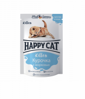 Влажный корм Happy Cat (Хеппи Кет) для котят Куроча с морковью Соус 100гр_0