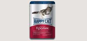 Влажный корм Happy Cat (Хеппи Кет) для кошек Кролик Соус 100гр_1