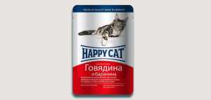 Влажный корм Happy Cat (Хеппи Кет) для кошек Говядина и баранина Соус 100гр_1