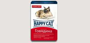 Влажный корм Happy Cat Sterilized (Хеппи Кет Стерилизед) для стерилизованных кошек Говядина Соус 100гр_1
