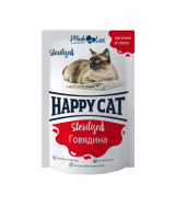 Влажный корм Happy Cat Sterilized (Хеппи Кет Стерилизед) для стерилизованных кошек Говядина Соус 100гр_0